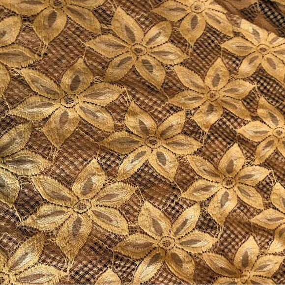 Lularoe Lace Kimono Womens Medium Boho Floral Open Mustard Coquette Flowy Hippie - Picture 10 of 10